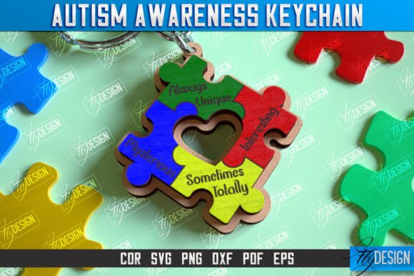 Autism Awareness Keychain Laser Cut SVG Review