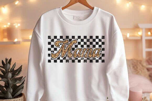 Mama SVG: Checkered Mama for Trendy Mom Life
