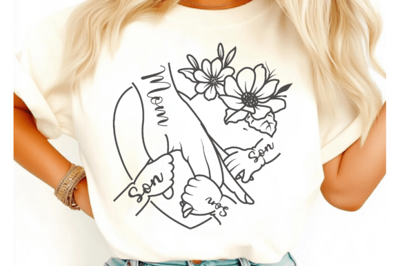 Mother with 3 Child s Hands Svg PNG, Mom – A Thoughtful Design for Emotional Embroidery Projects